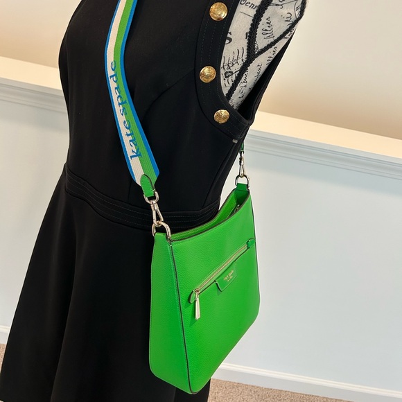 kate spade Handbags - Kate Spade Green Crossbody Bag with Multicolor Strap